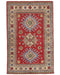 3x5 Red Kuba Afghan Hand Knotted Wool Area Rug